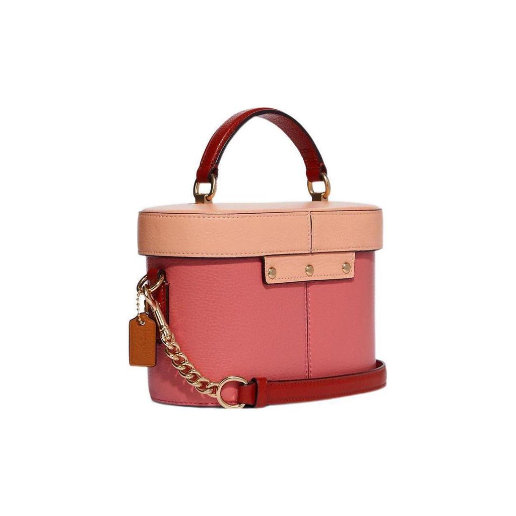 Coach Kay 20 Pebbled Leather Color-Blocked Fringe Shoulder Bag Women Handbags Gradient-Blush-Pink C8745-IMSMX