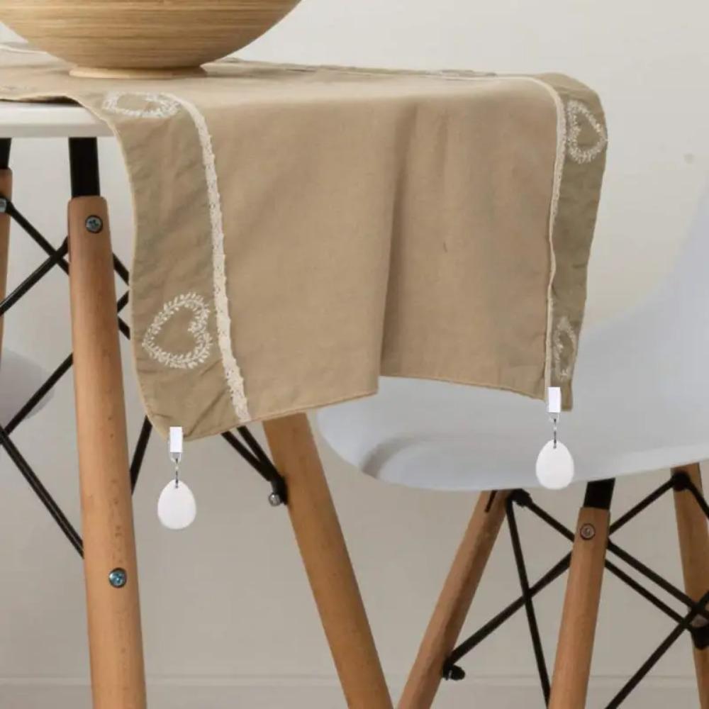 4PCS Windproof Marble Teardrop Tablecloth Weights Decorative With Metal Clips Marble Tablecloth Clip Natural Materials