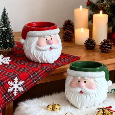 Christmas Snowman Planter Pot Santa Claus Head Resin Succulents Herb Plants