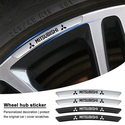 Autocollants de Jante de Roue de Voiture en Aluminium Accessoires de Décoration Pneu Jante Pour Outlander I200 Pajero Eclipse ASX Lancer Space Delica Ex