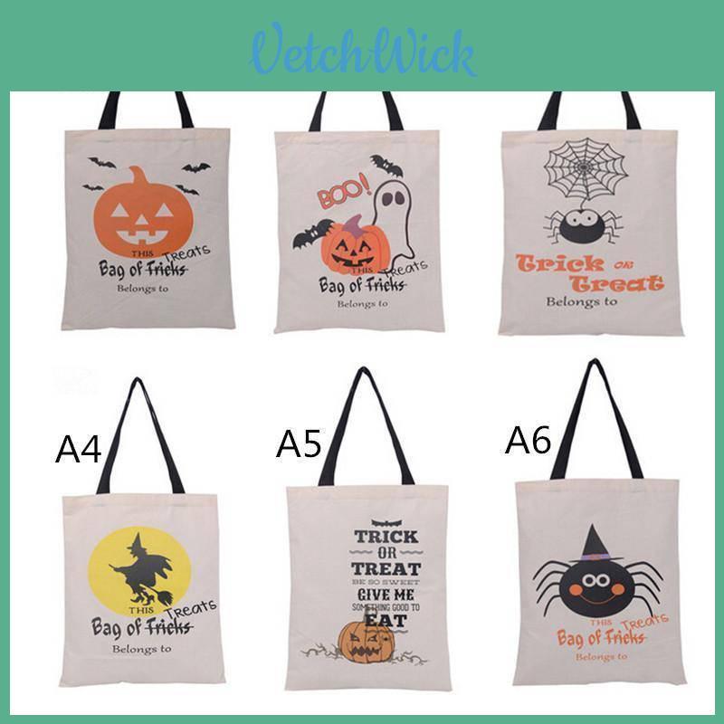 Wytrzymała i Stylowa Halloweenowa Torebka na Cukierki z Motywem Dyni na Upominki i Prezenty Imprezowe
