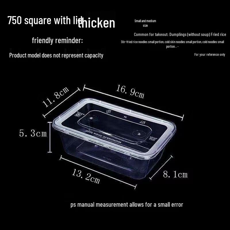 Yange Disposable Transparent Plastic Takeout Food Storage Boxes