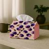 2D Flat, 1 Pop Art Plum Blossom Tissue Box Cover, Plum-purple Background - Easy-to-clean Polyester Material, Suitable for Home, Office, Car, and Picni