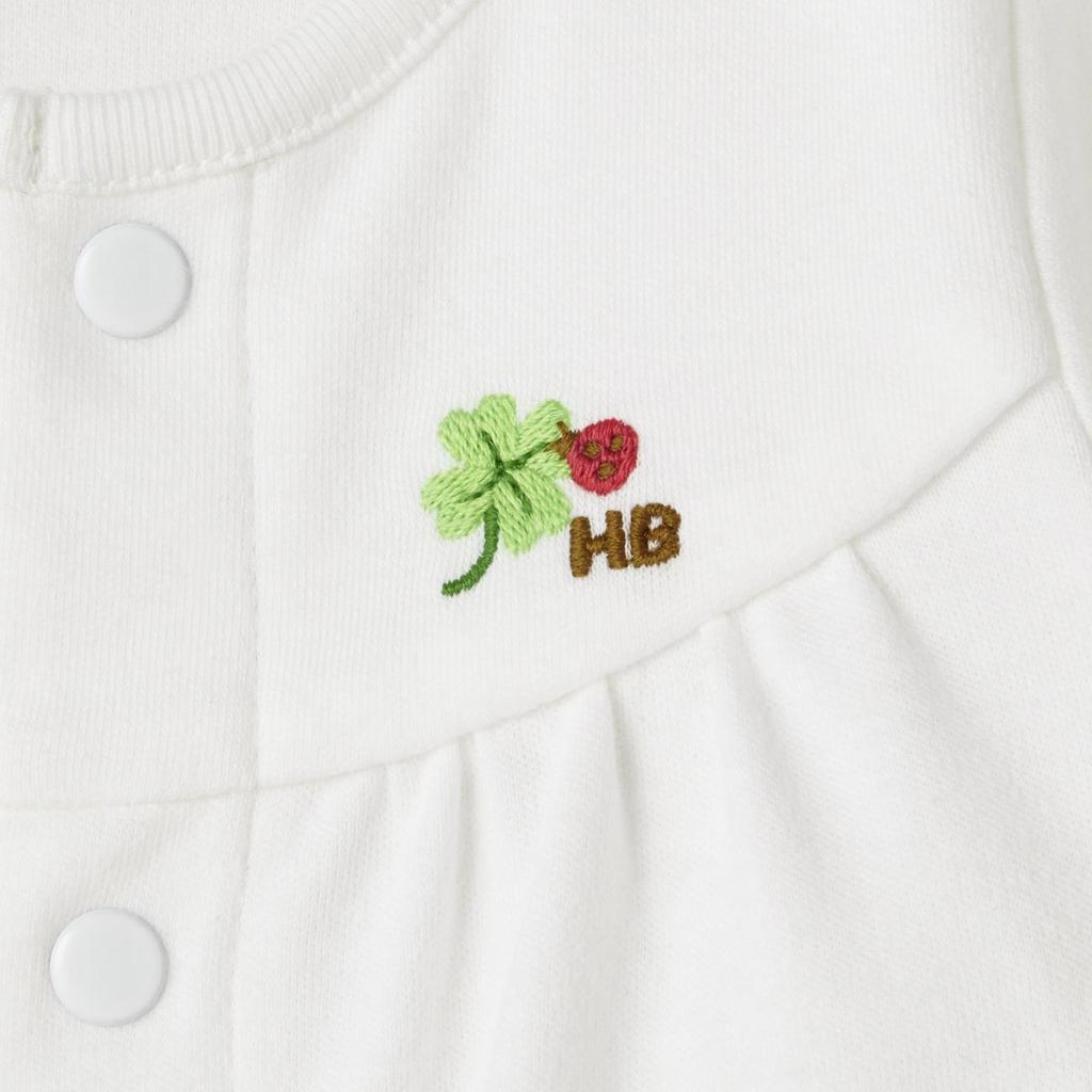 MIKIHOUSE HOT BISCUITS Two-Way All-in-One for Boys and Girls, Baby Clothing, 73-2602-970 (50-60cm, White)