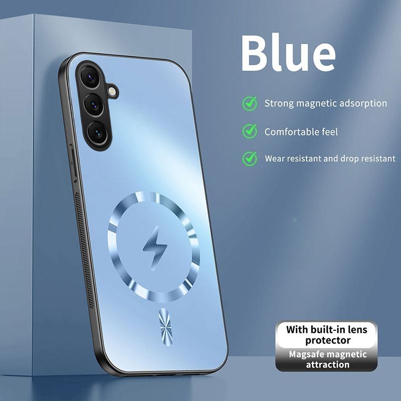 For Samsung Galaxy A37 Case Integrated Magnetic Light-absorbing Fashion Ice Image Frosted Surface Shock Absorption Box