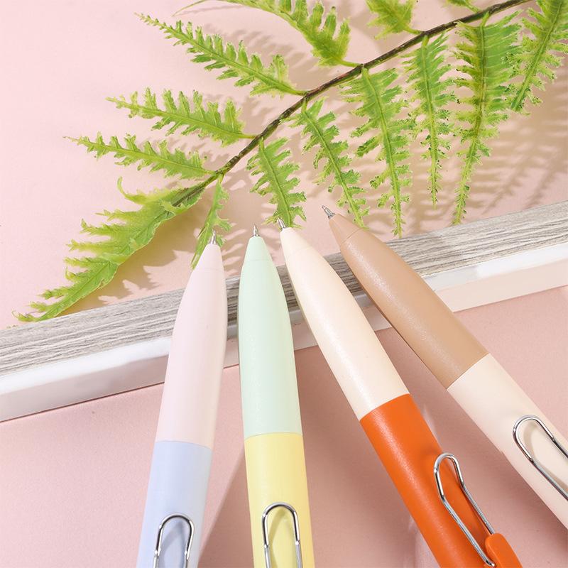 12Pcs Durable and Cute Gel Pen Black Ink Box Pen Tip Retractable 0.5mm Signature Pen Easy To Carry Portable Pen Student School Office Supplies