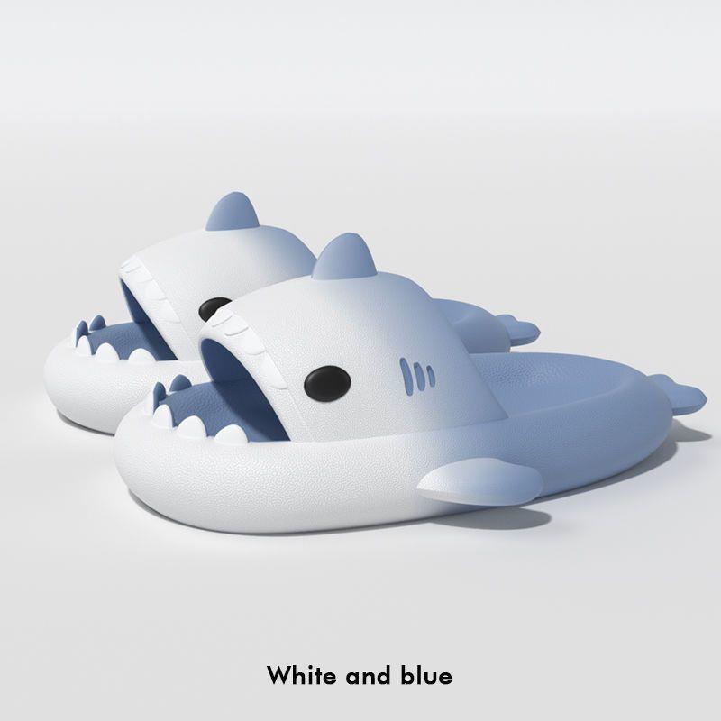 Fashion Gradient shark slippers for couples to wear at home and outside, non-slip and deodorizing bath slippers