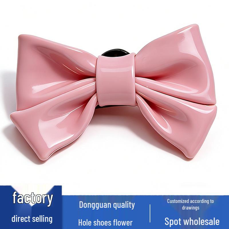 Leather Bow Flower Shoe Buckle Accessories