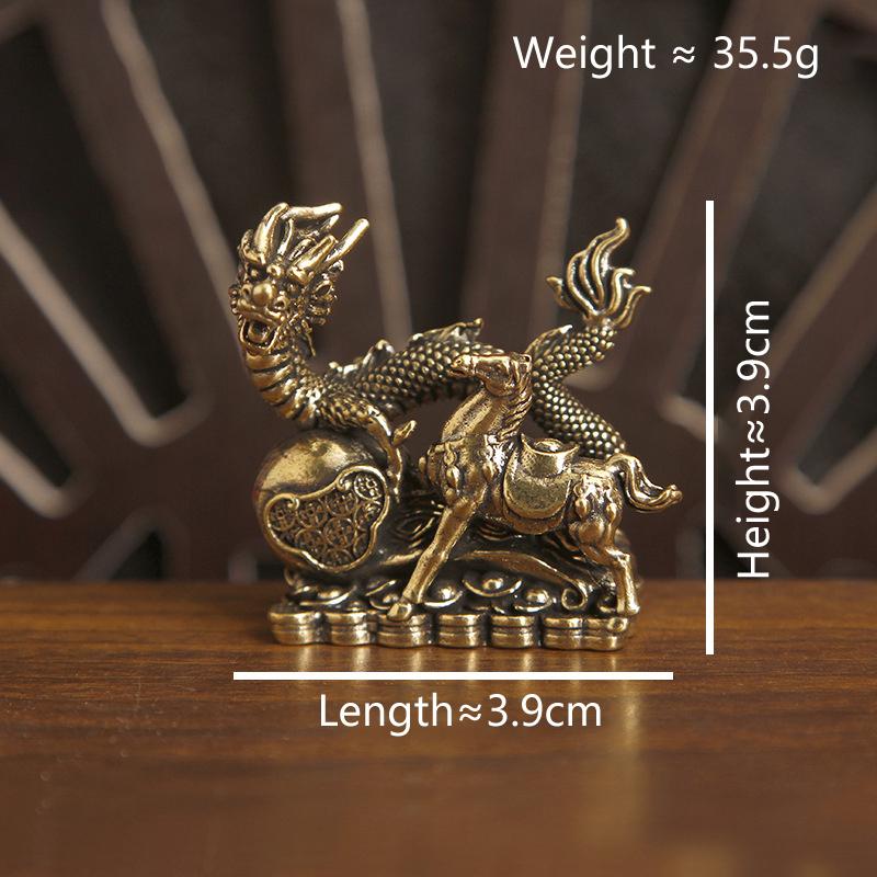 1 Stück Messing Pferdefigur 2026 Jahr des Pferdes Feng Shui Schreibtischdekoration Kind reitet Home Office Miniatur Geschenk