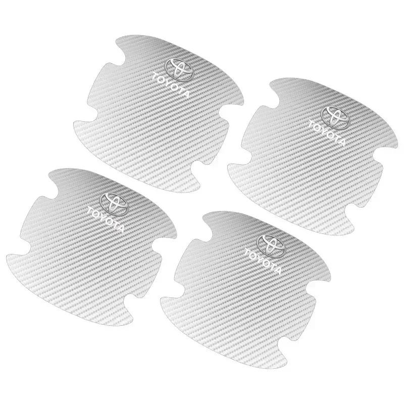 4 stk/sett Bil Dørhåndtak Anti-ripe Klistremerke Karbonfiber For Toyota TRD RAV4 Avensis Yaris Levin Reiz Crown Vios Tilbehør