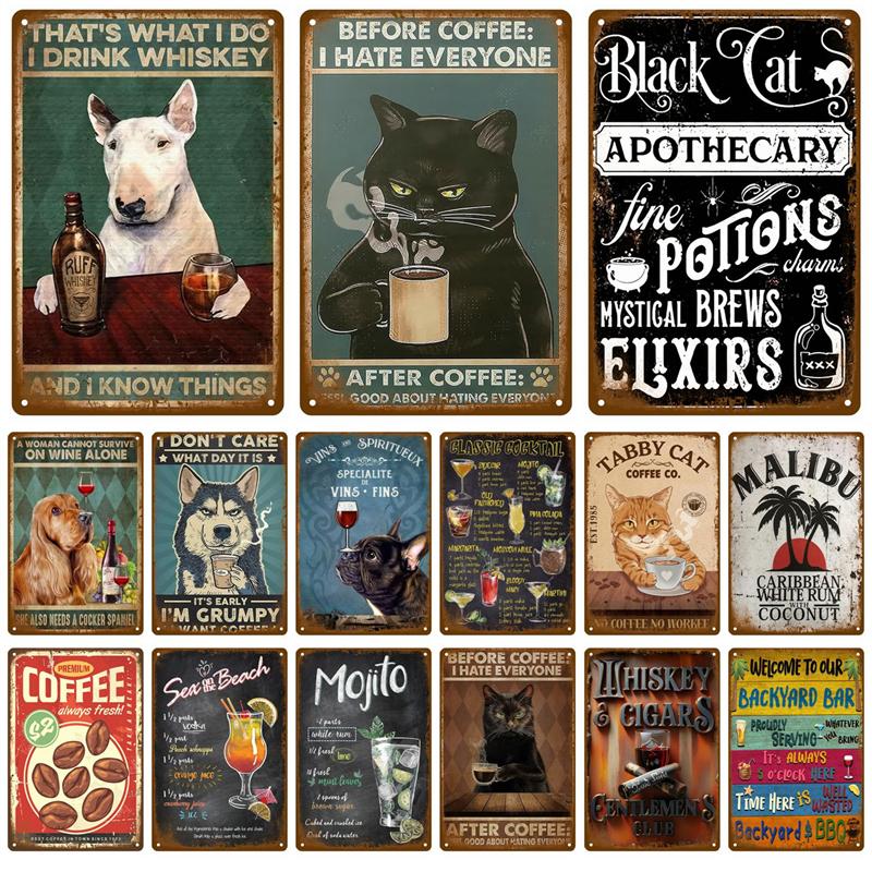 Vintage Tin Sign Home Decor Items Wall Decor Art Wall Mural Room Decoration Items Decor Men Retro Metal Sign Plate Bar Posters