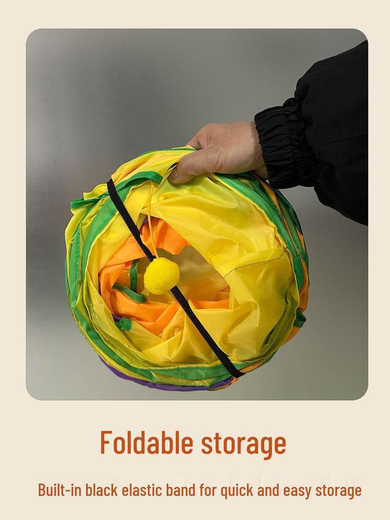 Cross-border Three-way Foldable Rainbow Tunnel for Cats and Dogs
