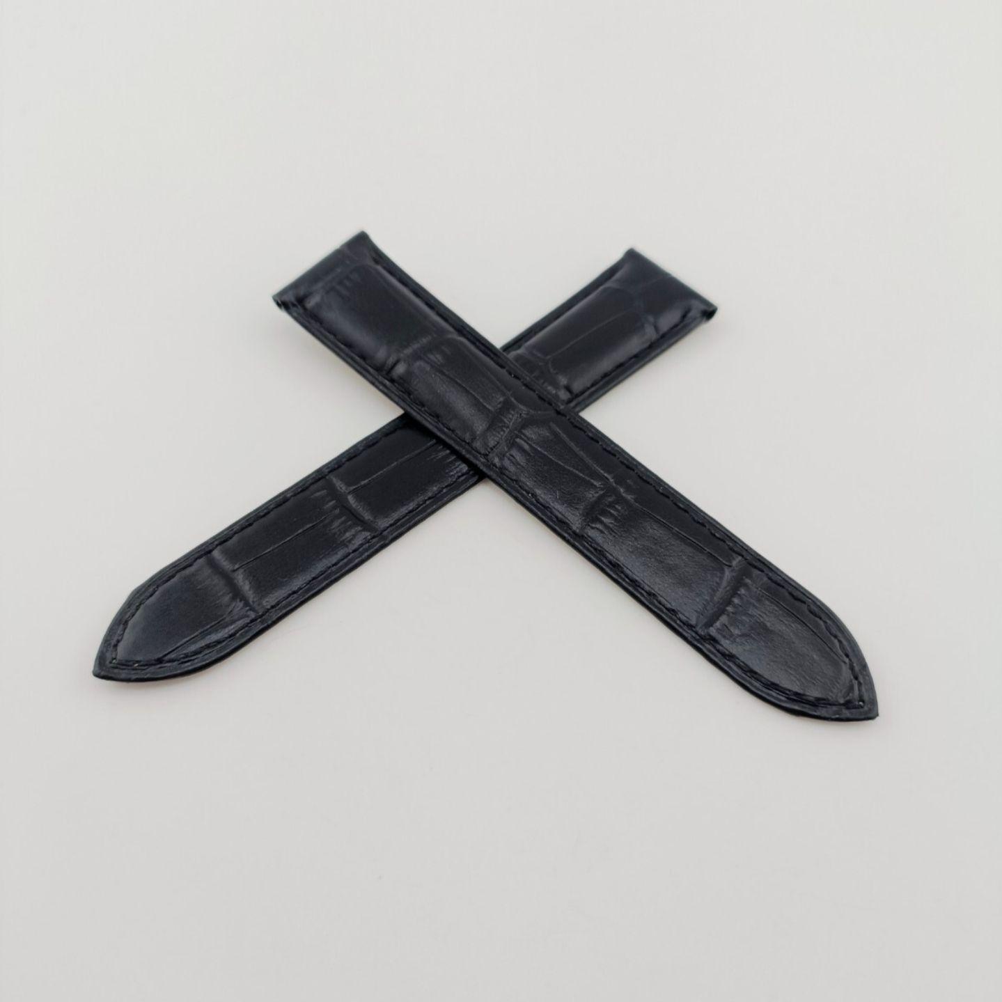 Used 17mm Watch Leather Belt Black Waterproof Specification [Compatible with] Cartier Tank, etc. Cartier