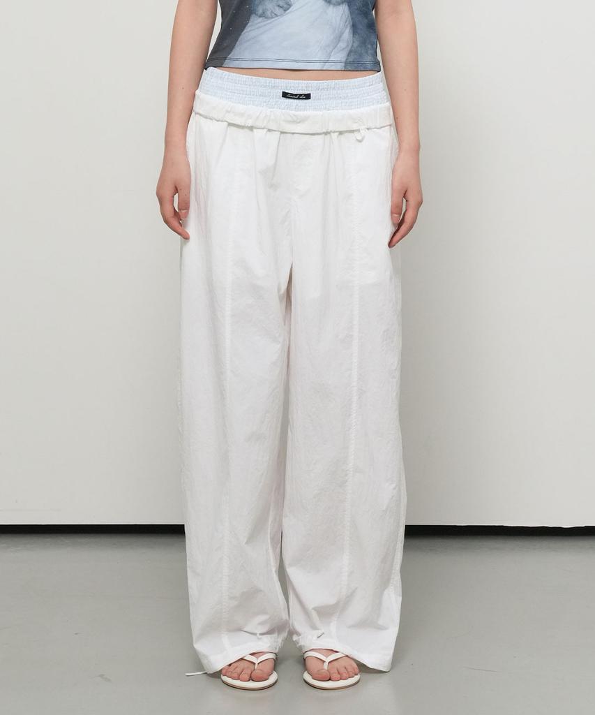 GENERALIDEA Layered Nylon Elastic Waist Pants [White] / Gf2Lpt525