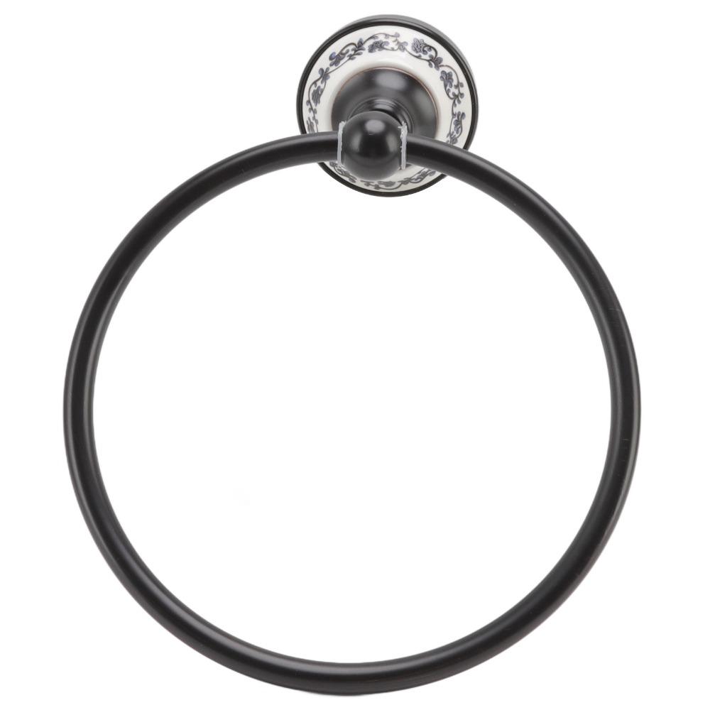 Black Towel Ring Brass Towel Rack Durable Towel Holder Space Saving