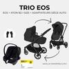 CYBEX Kočárek Trojkombinace EOS BLACK Moon Black : Konvertibilní kočárek 2v1 + Autosedačka Aton B2 i-size + Konvertibilní houpátko Korbička