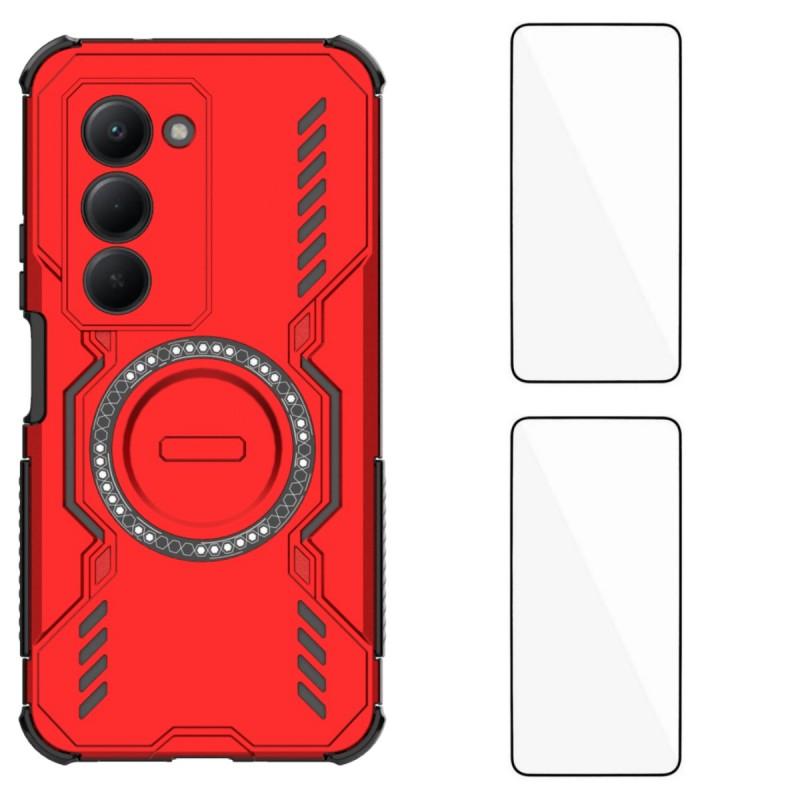 For Xiaomi Redmi 15 5G (Global) (169mm) Magnetic Case WANLONFENG DJ Series PC TPU Phone Cover with 2Pcs Tempered Glass Film