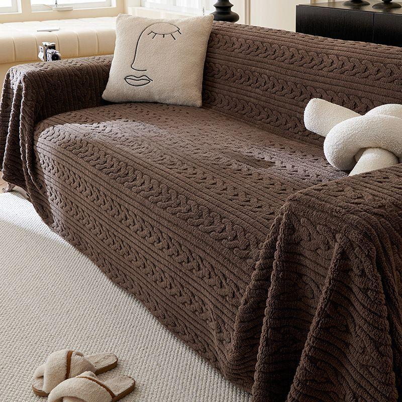 Sofa Full Covered Universal Universal Case Simple Living Room Fabric Craft Plush Thickened Sofa Towel Dustproof Cover Cloth