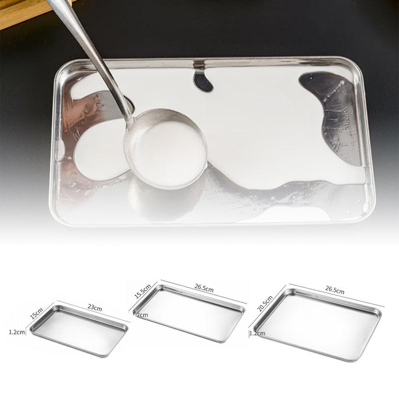 Rectangle Stainless Steel Tray Buffet Presentation Tray Metal Food Serving Plate Rice Noodle Pan Home Dish Storage Organizer Pan