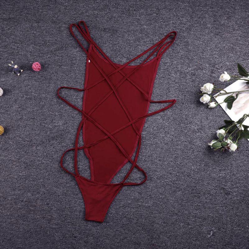 Ženy Erotické kombinézy Spodní prádlo Popruhy Černé body Spací prádlo Erotické pyžamo Sexy spodní prádlo Žena Letní plážové plavky bez rukávů Žena