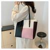 fashion splicing contrasting color women's , new trendy  soft-faced casual shoulder bags, simple hand-carried women's bags