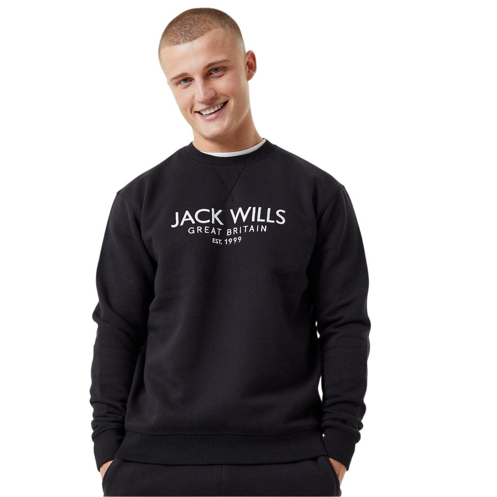 Jack Wills Herren Belvue Sweatshirt mit besticktem Logo