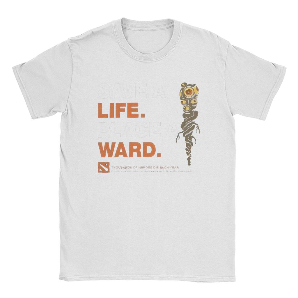 D-Dota 2 Art of Ward Men's T Shirts Game Peace of Ward Vintage Tee Shirt Short Sleeve Crew Neck T-Shirts Cotton Adult Clothes