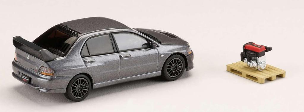 HJ64 Mitsubishi Lancer Evolution 8 MR GSR with Engine Display Model Medium Purplish Gray Mica Finished Product 1/64