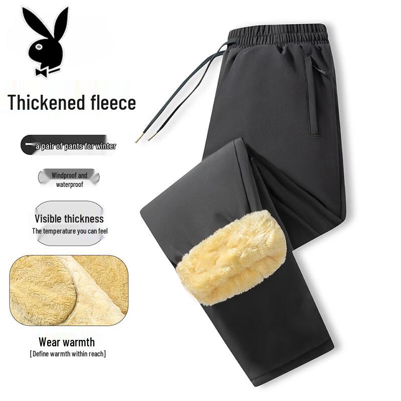 Playboy Men's Winter Lambswool Lined Casual Pants