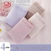 Langsaha Women's Low-Waist Lace Cotton Antibacterial Briefs 4-Pack