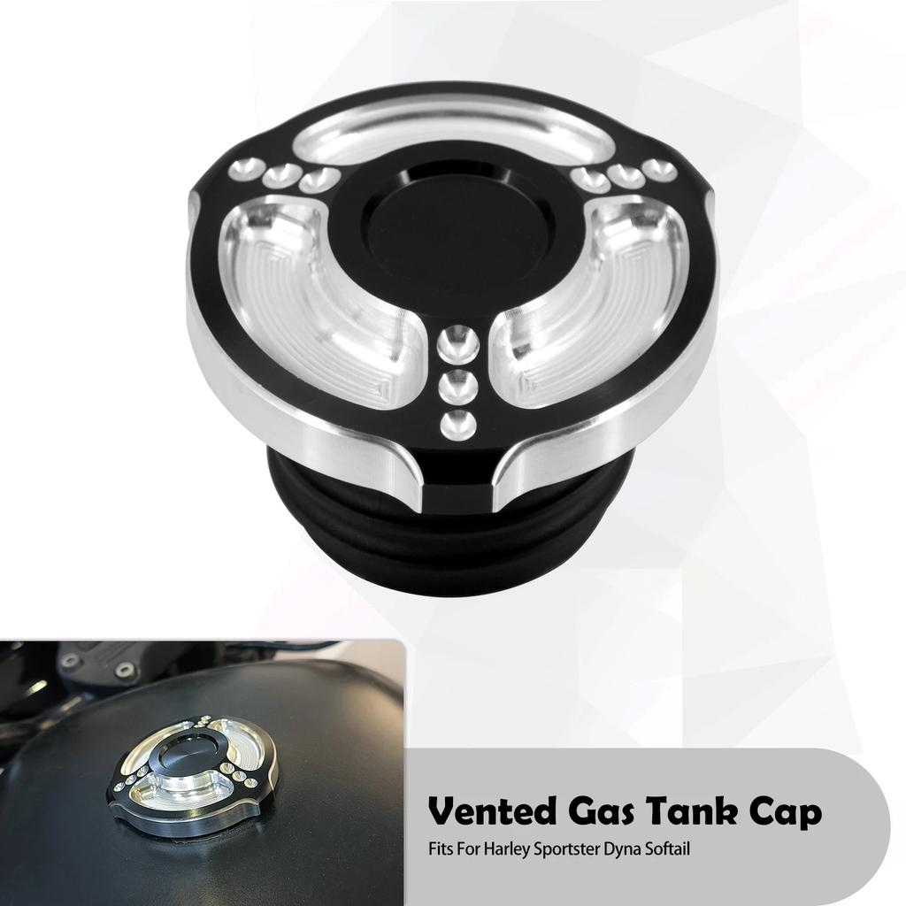 Motorcycle Vented Gas Cap Fuel Tank Right-hand Thread Crown Style Oil Cap Fuel Gas Tank For Harley Sportster Dyna Touring Softai