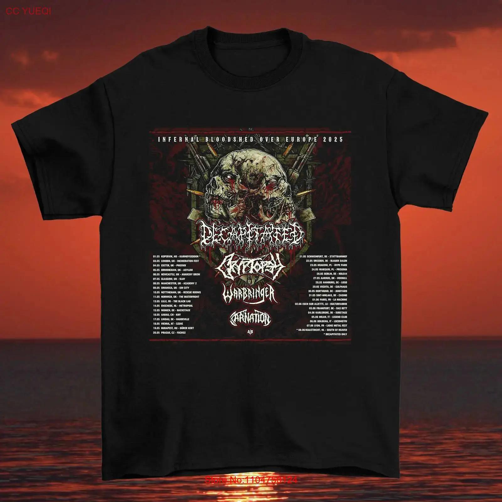 

Warbringer band Infernal BloodShed Over Europe Decapitated T Shirt S 5XL TT1168 vintage Washed streetwear designer clothes S разноцветный