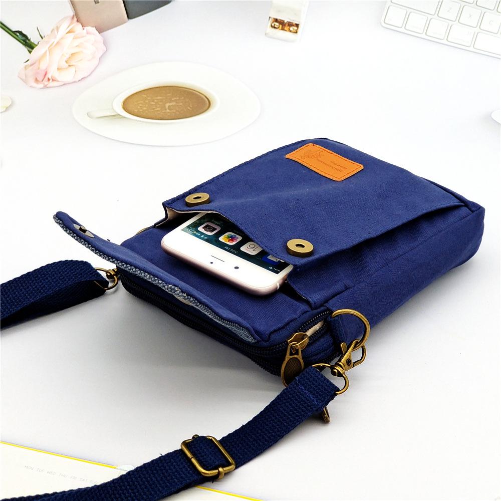 Damen Canvas 3-Reißverschluss Umhängetasche Handytasche - Lässig 2020 Neuer Stil 4-lagige Handtasche