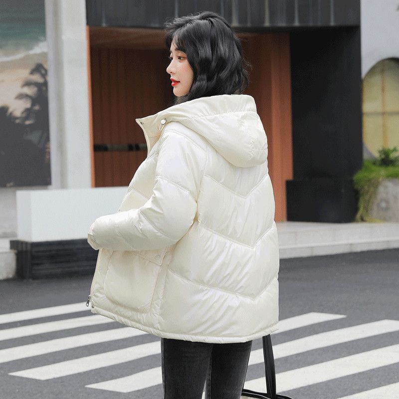 Padded Jacket Female Tide Ins Winter New Glossy Short Jacket Thickened Loose Cotton-padded Clothes Foreign-style Cotton-padded Clothes