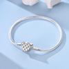 Original Bracelet Bangle 925 Silver Charm Bracelet 17-20CM Love Cross Snake Bone Bracelet for Women Girl DIY Jewelry