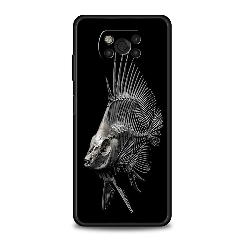 

Fish Bone Phone Case for Xiaomi Poco F7 F6 F5 F4 F3 X6 X5 X4 X3 NFC F7 Ultra M4 C51 C55 GT 5G Soft TPU Cover Fundas Capas Bags Poco X3 NFC