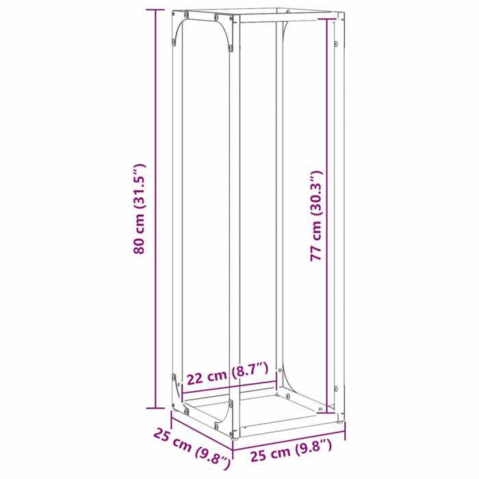 VidaXL Firewood Rack Olive Green 25x25x80 Cm, Fireplace Log Holder, Log Holder, Log Rack 864266