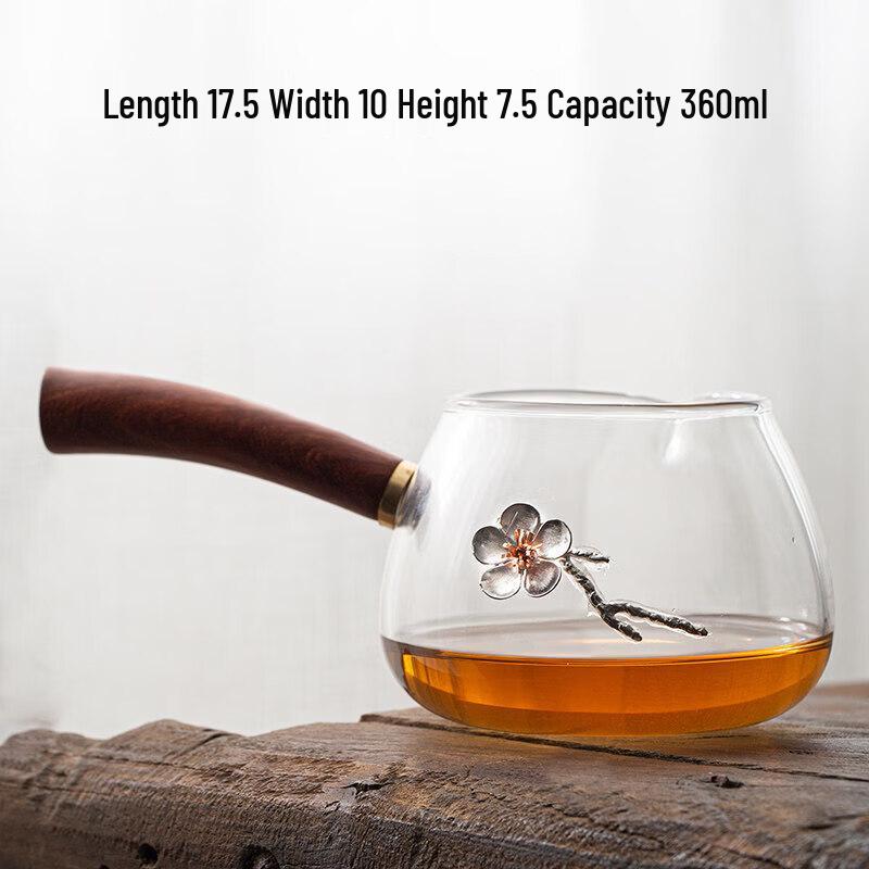 Qiwei Premium Glass Gongdao Cup with Wooden Side Handle