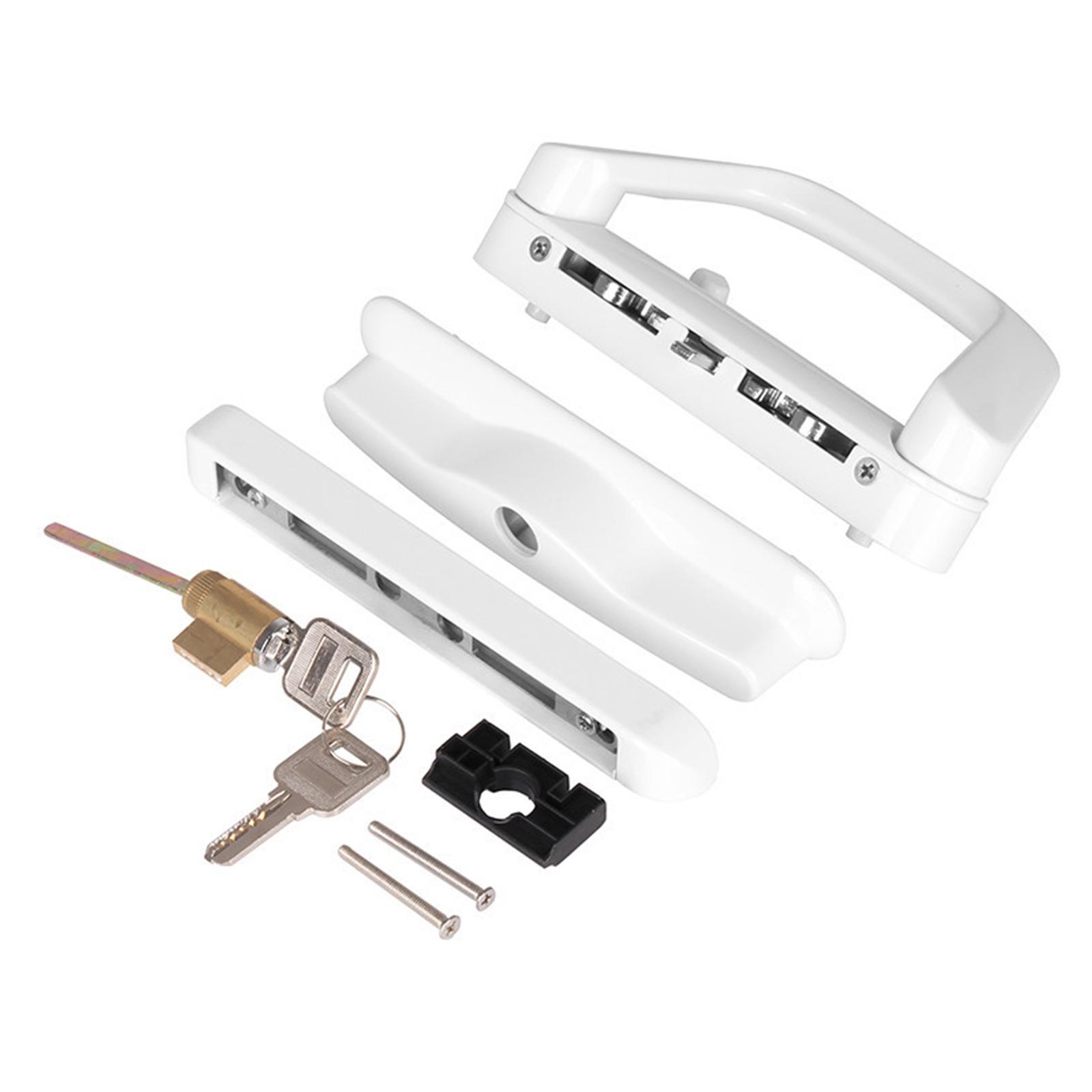 

Ручка для стеклянной балконной двери с замком и ключом, раздвижная ручка для стеклянной двери патио, комплект замка для двери патио с ключом, легко установить