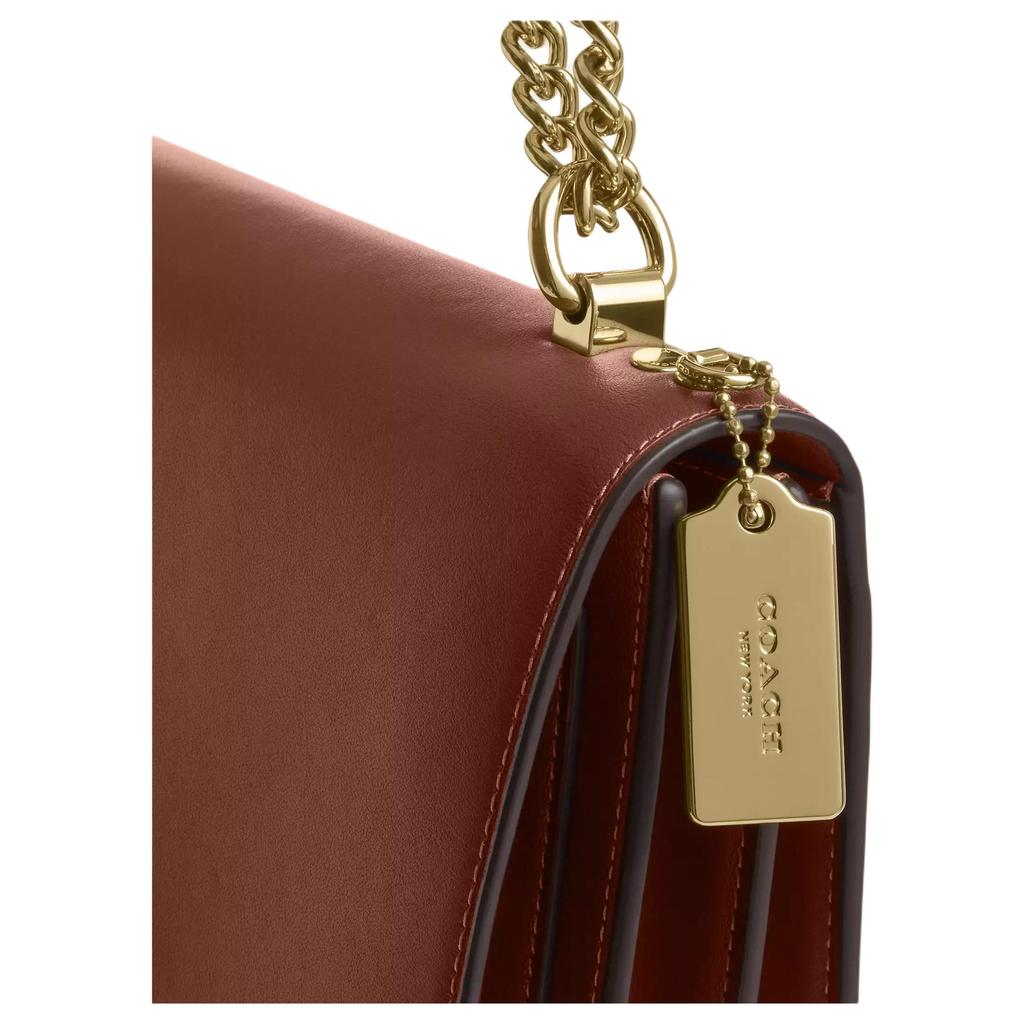 Coach Klare Metal Tag Leather Crossbody Bag Women Bags Gold Mahogany CDY35-IMR1W