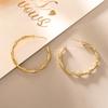 Elegant Minimalist Bamboo Hoop Earrings - S925 Silver Needle, New Metal Style, Perfect for Summer