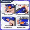 Kids Toy Gun 6-Shot Soft Bullet Blaster with 20 Foam Darts Target Wristband for Indoor Outdoor Play Shooting Battle Boys Gifts