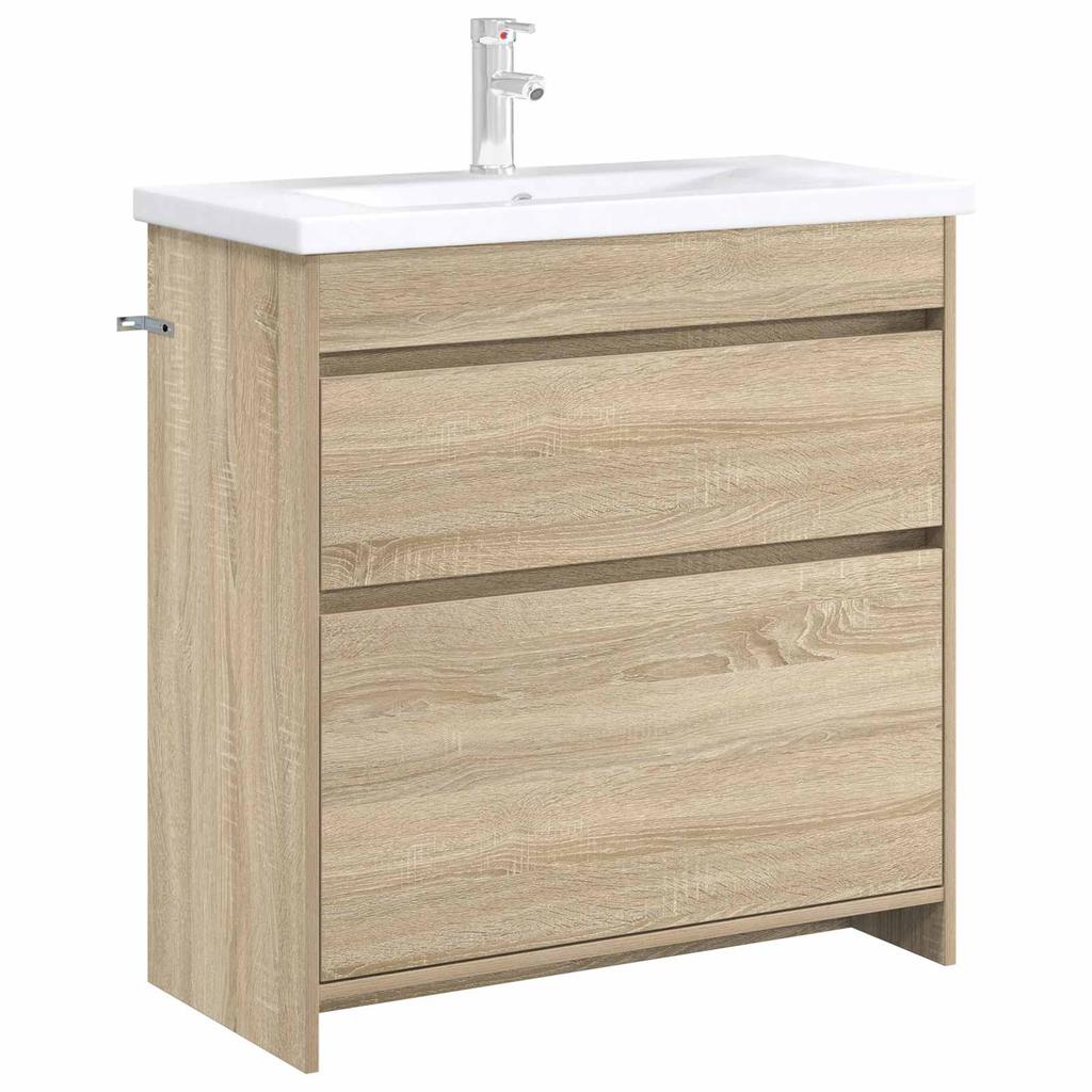 Bathroom Vanity Cabinet in Sonoma Oak 78.5 x 37.5 x 81 cm Particleboard