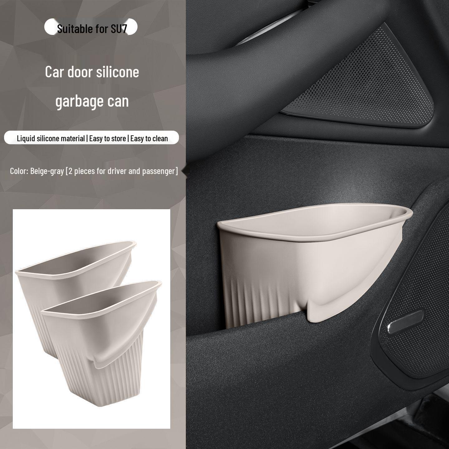 Compatible with Xiaomi SU7 Car Trash Can: Multi-Functional Storage Box with Umbrella Holder, Silicone Accessories for Interior Use