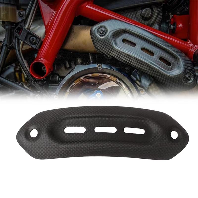 Real Carbon Fiber Motorcycle Accessories Exhaust Cover Protector Heatshield For DUCATI Hypermotard 950 939 821 RVE SP-A87Q