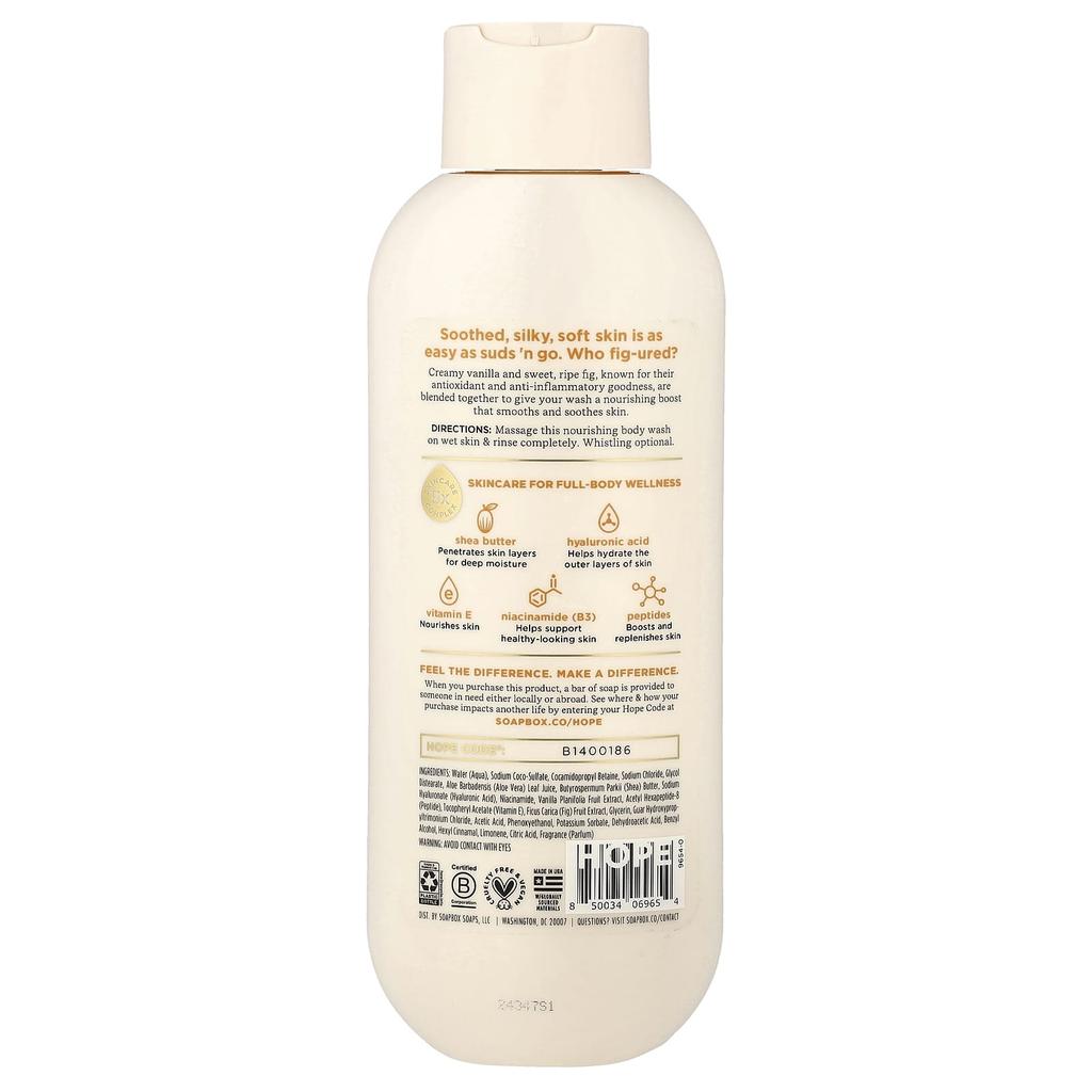 Soapbox, Restoring Body Wash, Vanilla Bean + Fig, 591ml (20fl oz)