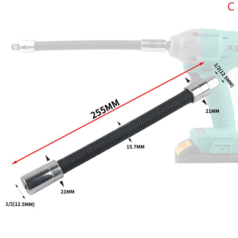 1/4 3/8 1/2 Driver Flexible Socket Extension Bar Adapter Long Socket Extension Rod Torque Socket Ratchet Wrench Extende