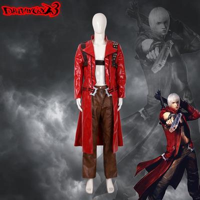 Devil May Cry Dante Cosplay Anime Character Costume Two-dimensional Halloween Clothes Leather Trench Coat