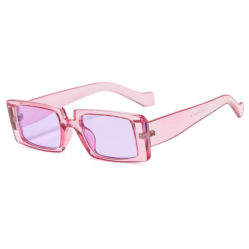 1/4set Trendy Candy Color Wide Square Frame Sunglasses Small Rectangle Sunglasses Summer Female UV400 Lens Trendy Eyewear UV400
