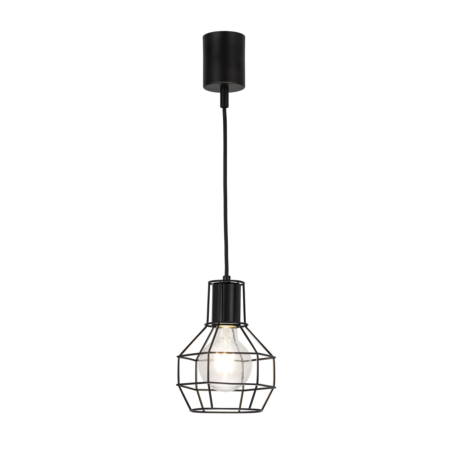 

Chiko Electric Pendant Light with Steel Wire Shade and E26 Base Compatible with LED Bulbs Black Geometric Design Options Stylish Hanging Light